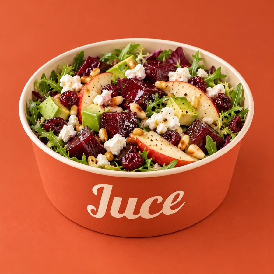 Salade Beetroot dans son contenant Juce