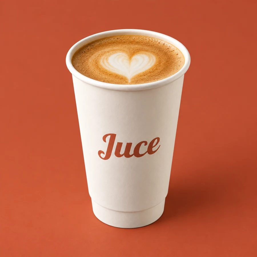 Cortado dans son contenant Juce