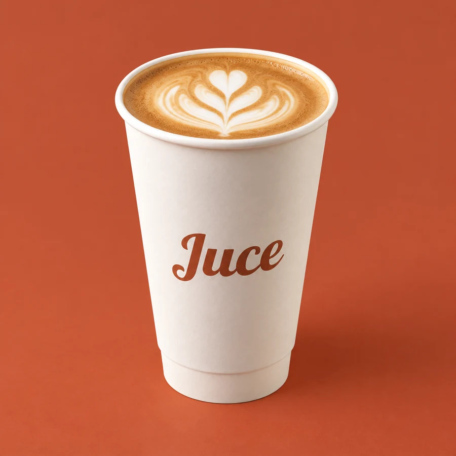 Flat white dans son contenant Juce